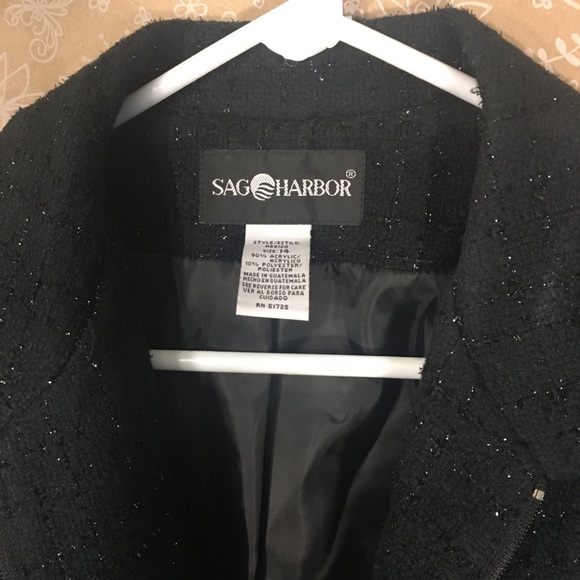 Sag Harbor Size 14 Sparkly Black Zipped Blazer - Picture 5 of 8